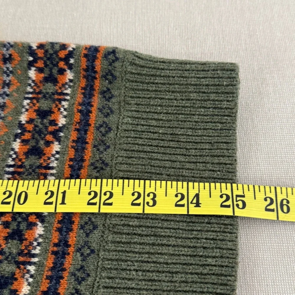 J. Crew Fair Isle Crew Neck Sweater Men's‎ Green Medium